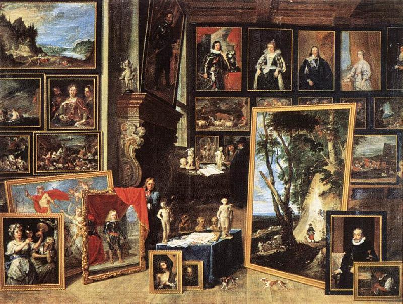 TENIERS, David the Younger The Gallery of Archduke Leopold in Brussels xgh France oil painting art